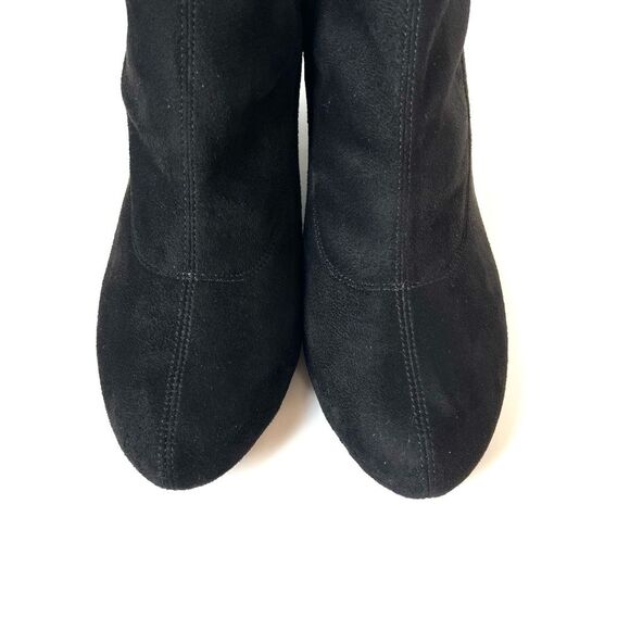 LifeStride Black Faux Suede Stretch Block Heel Comfort Ankle Bootie Boots SZ 9 - Picture 6 of 16